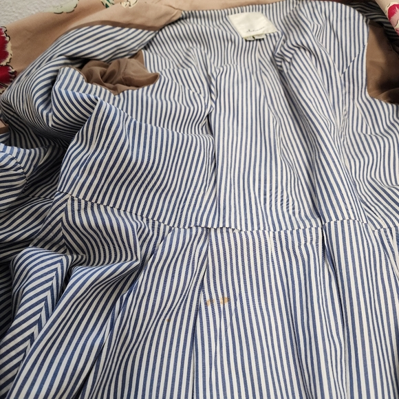 Anthropologie Elevenses Pansy Corset Back Tan Trench Coat - Picture 6 of 14